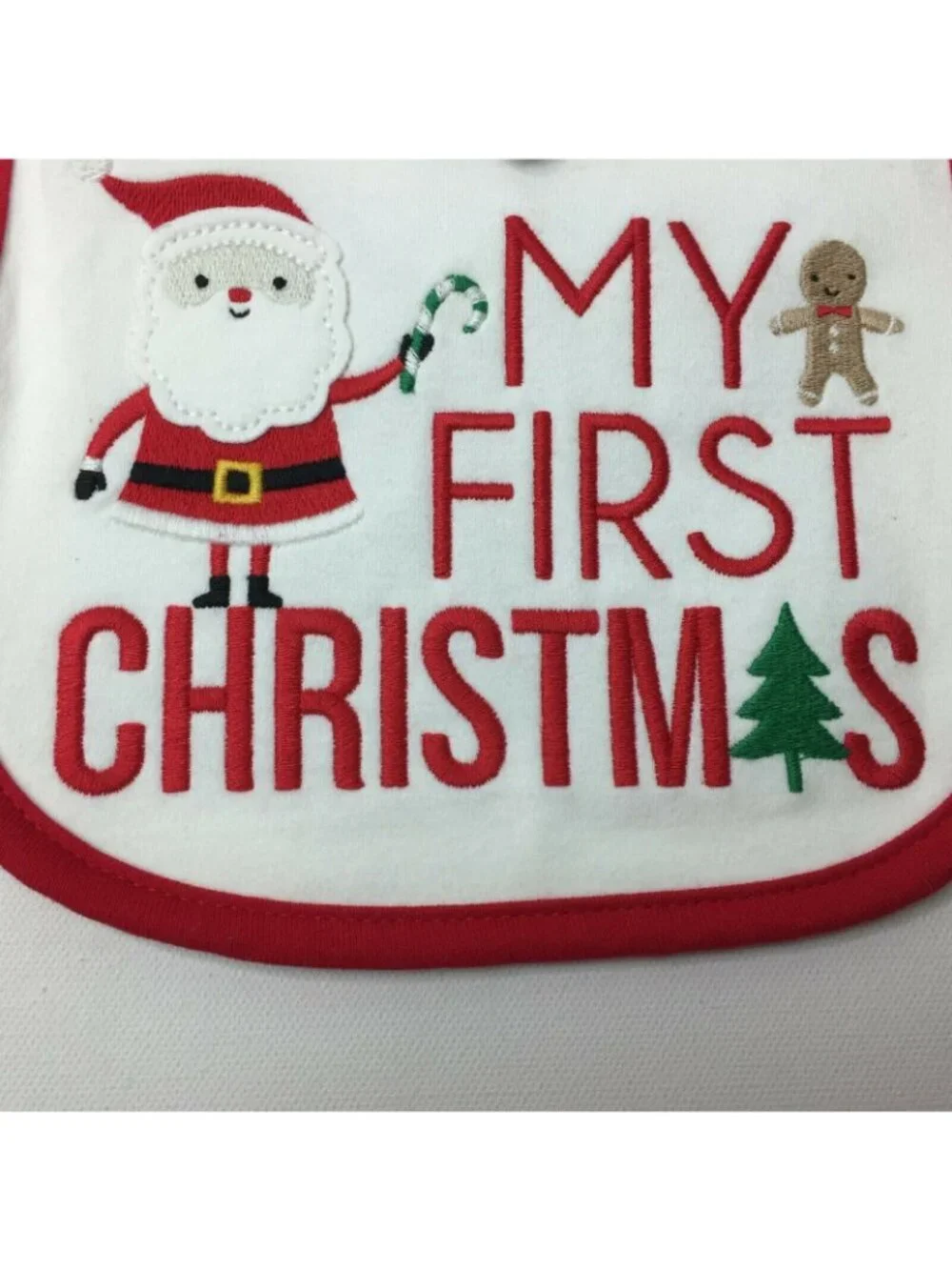 Carter's Just One You White Teething Bib My First Christmas Santa Holiday